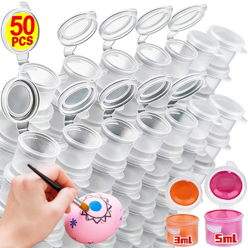 Plastic Cup 50Pcs - 10/30/50PCS 빈 페인트 포트 뚜껑이 있는