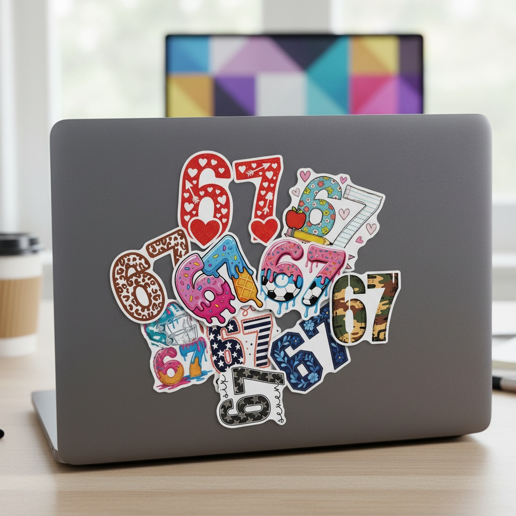 Plastic Cup 50Pcs - 50pcs 번호 67 디지털 그래피티 스티커,