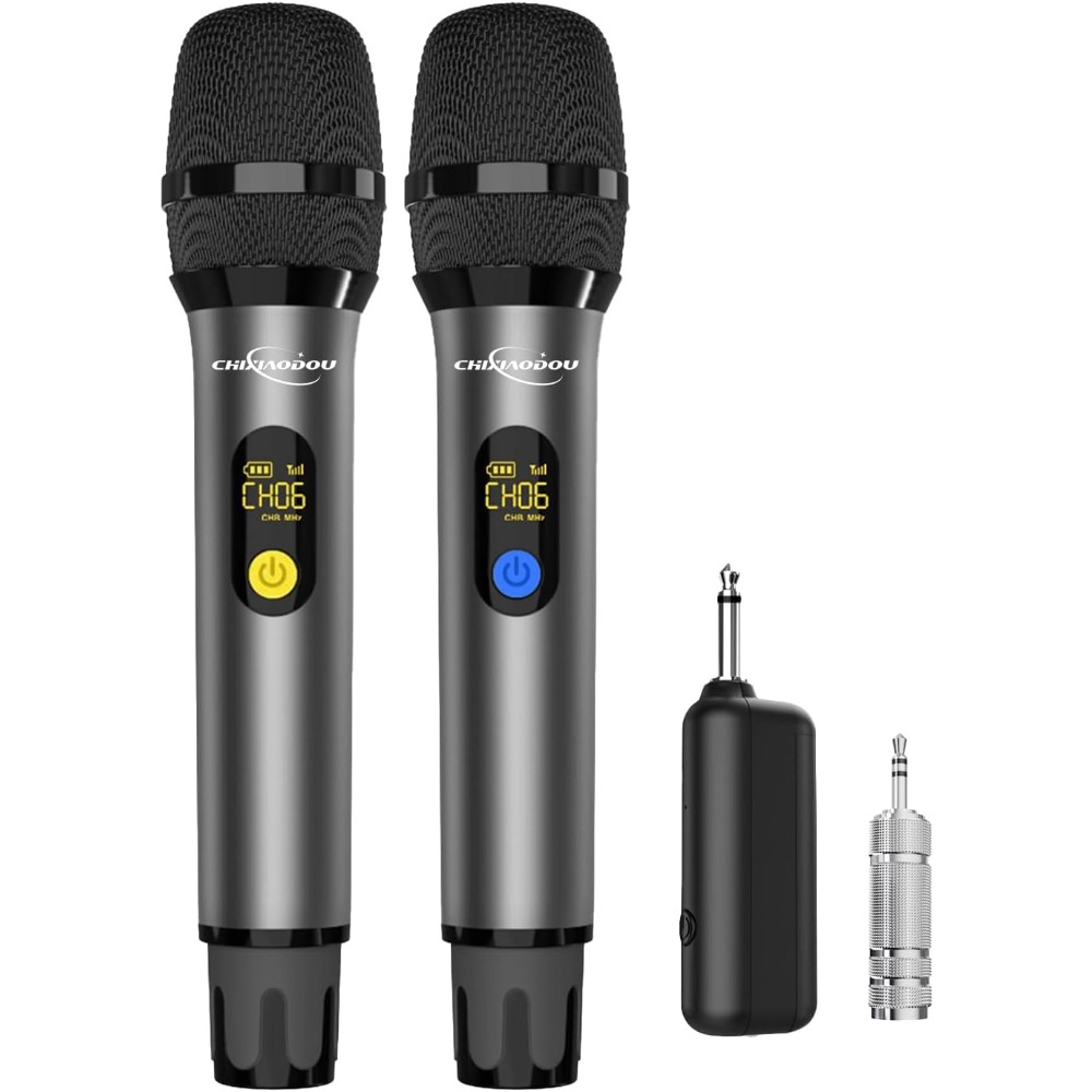 Event & Party Supply - UHF 금속 듀얼 핸드헬드 다이나믹 마이크,
