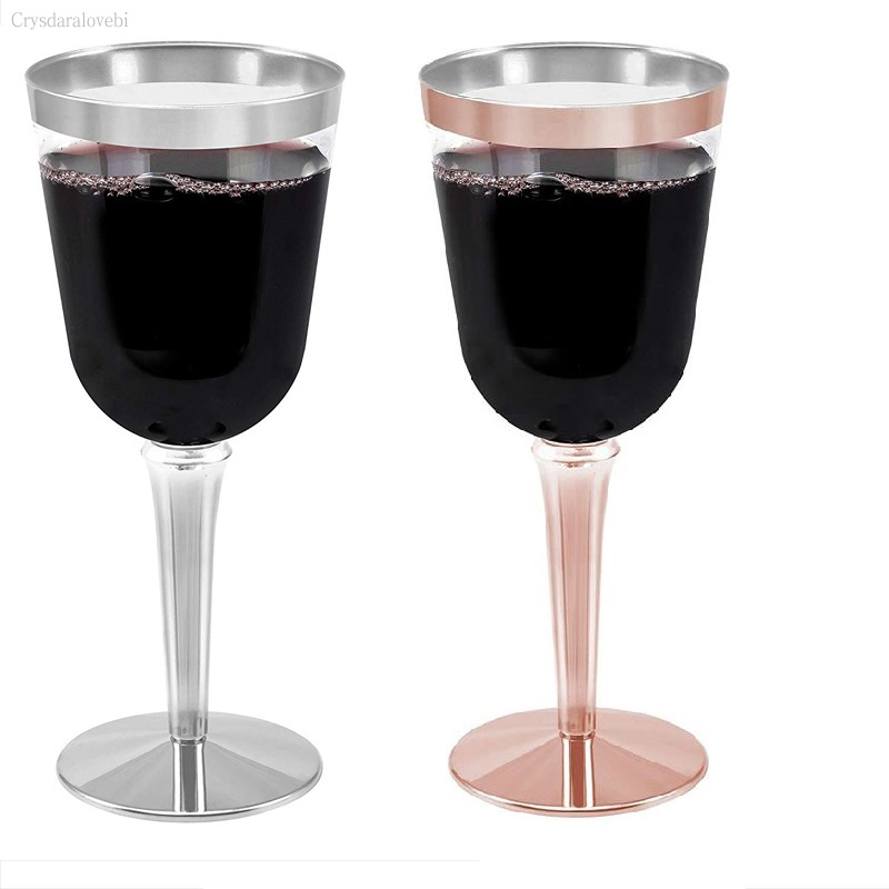 Plastic Cup 50Pcs - 투명 하드 플라스틱 화려한 와인 컵,