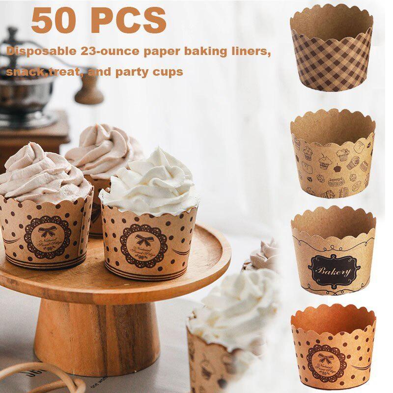Plastic Cup 50Pcs - 컵케이크 종이 컵 래퍼 베이킹 컵