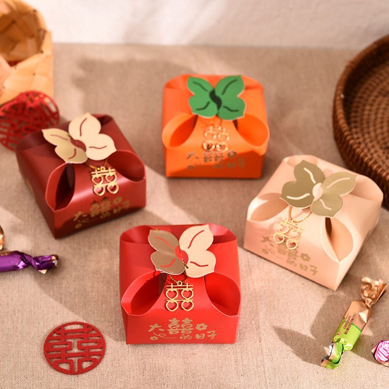 Event Party Box - 50pcs 오렌지 휴대용 선물 상자 파티