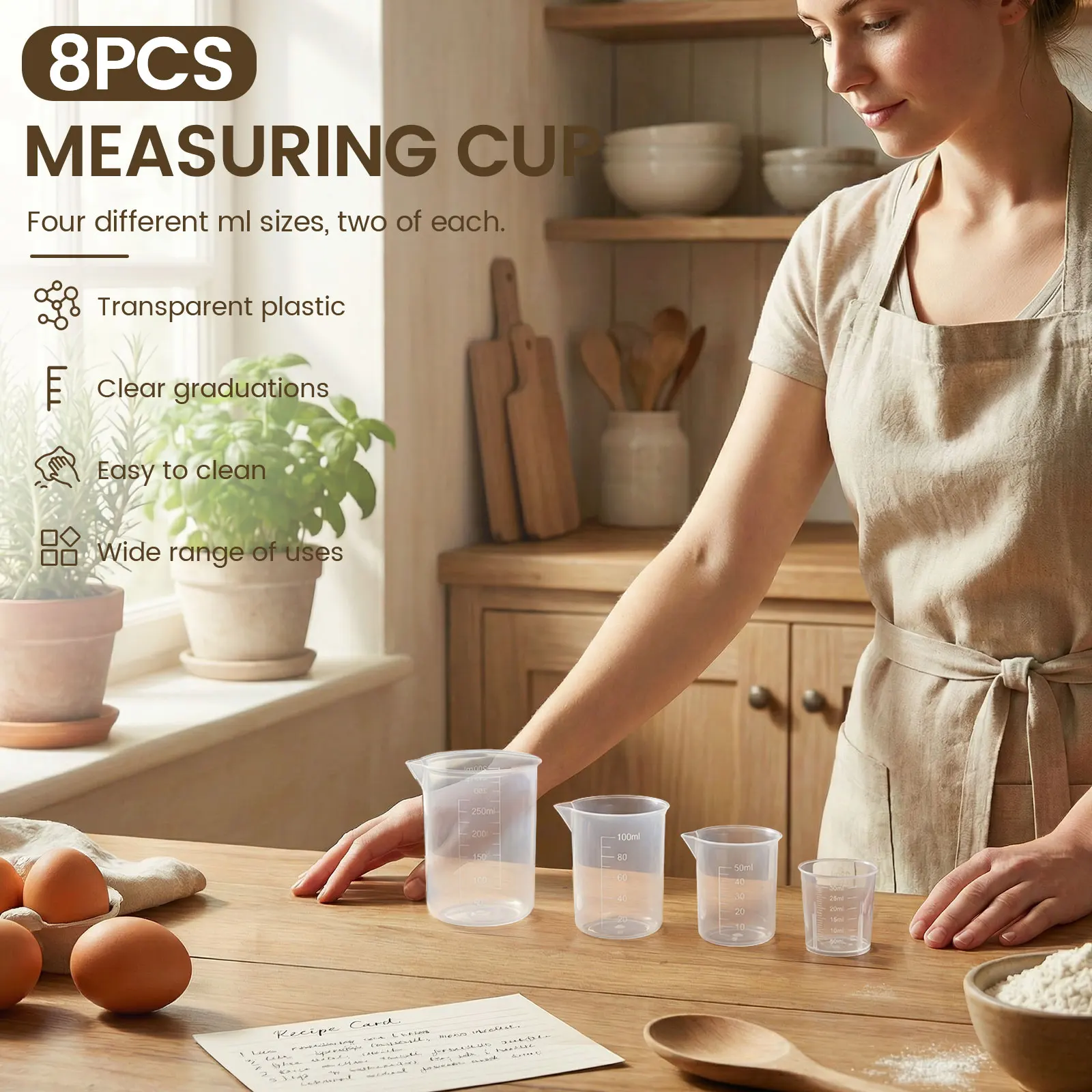 8 Pcs 플라스틱 측정 컵 세트 30/50/100/2 - Plastic Cup 50Pcs 리뷰 및 가격