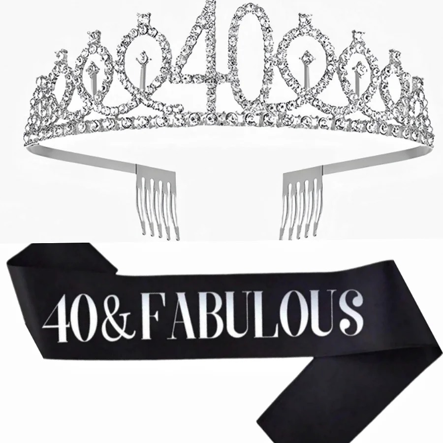 반짝이는 은빛 생일 티아라 왕관 띠 여성 소녀 18세  - Birthday Sash Glitter 리뷰 및 가격
