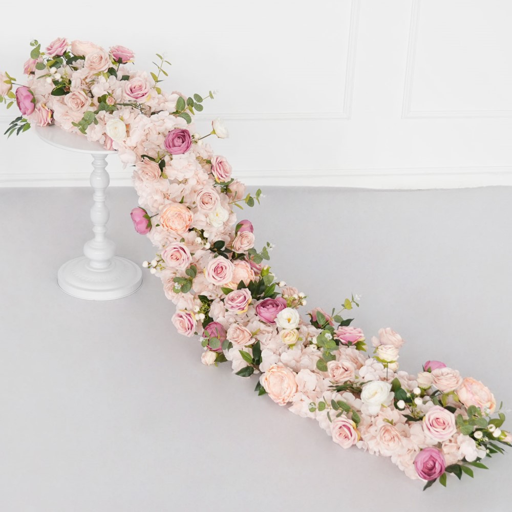 Uflower 200cm 핑크 로즈 수국 인조 꽃 줄  - Flower Wall Panel 리뷰 및 가격
