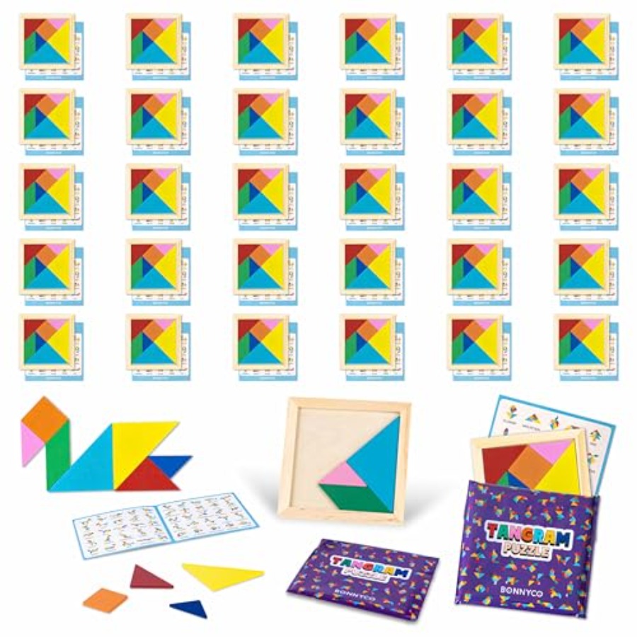 탱그램 퍼즐 나무 팩 30개 파티 선물. 3~5세, 4 - Party Favor Bag 리뷰 및 가격