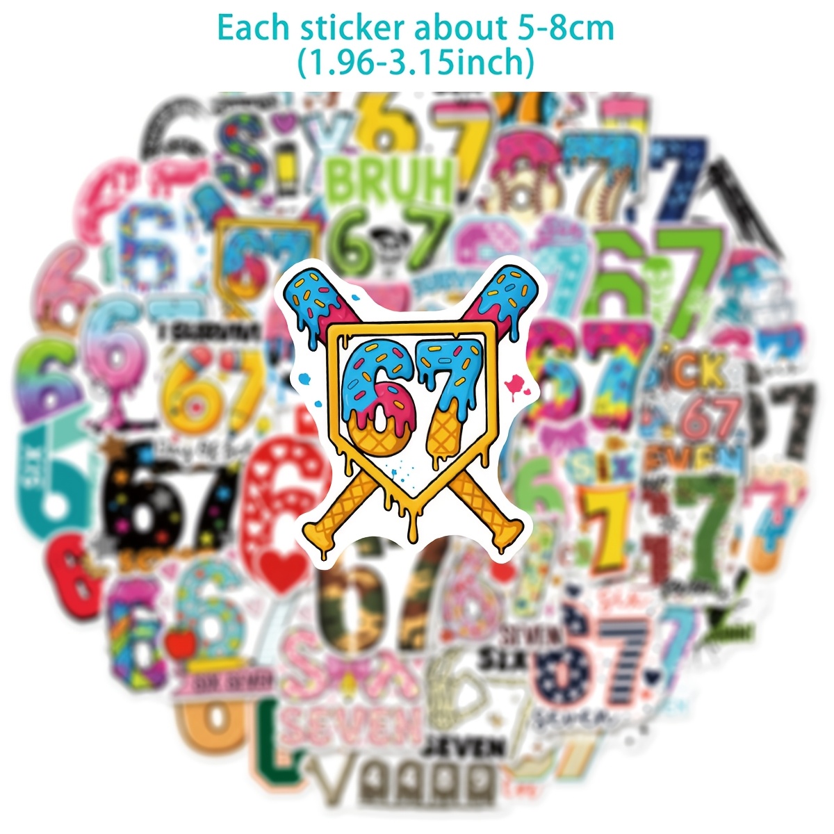 50pcs 번호 67 디지털 그래피티 스티커, 휴대폰  - Plastic Cup 50Pcs 리뷰 및 가격