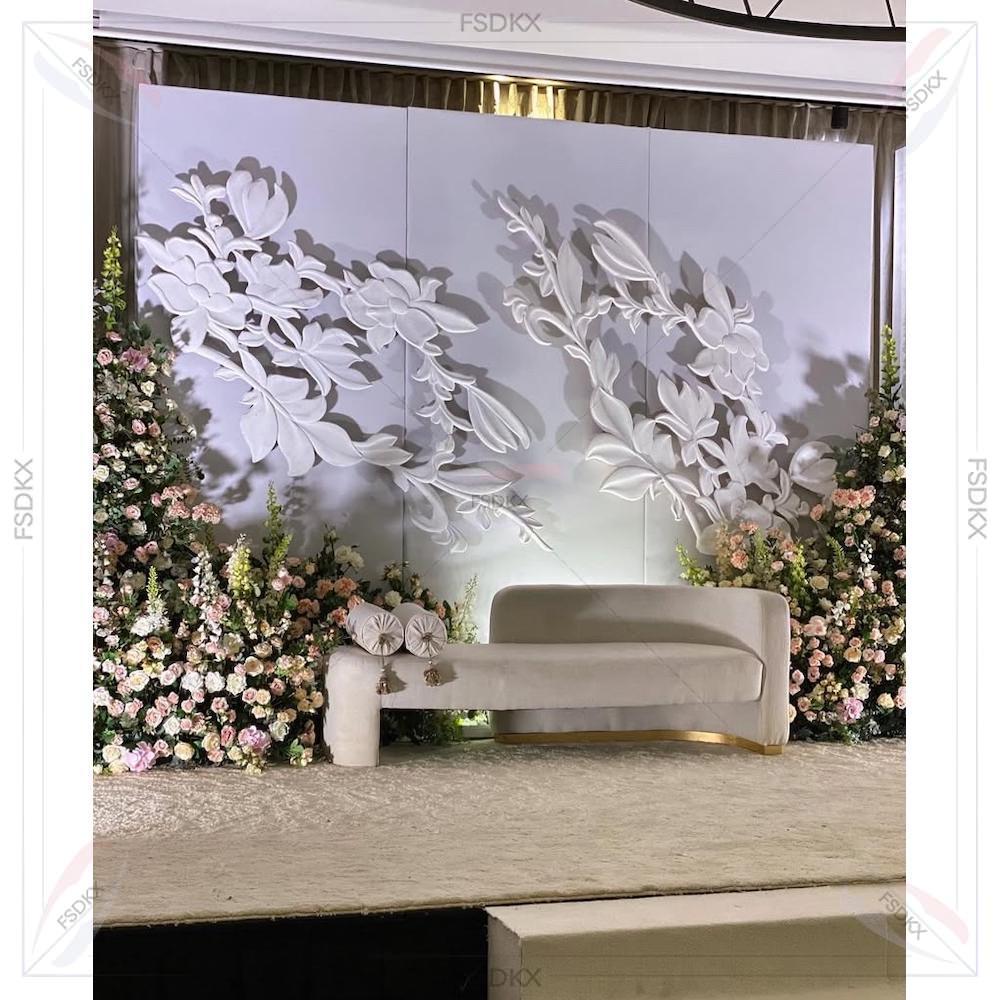 웨딩 공급업체 화이트 아치 배경 3D 인조 꽃 배경 아 - Party Event Supplier 리뷰 및 가격