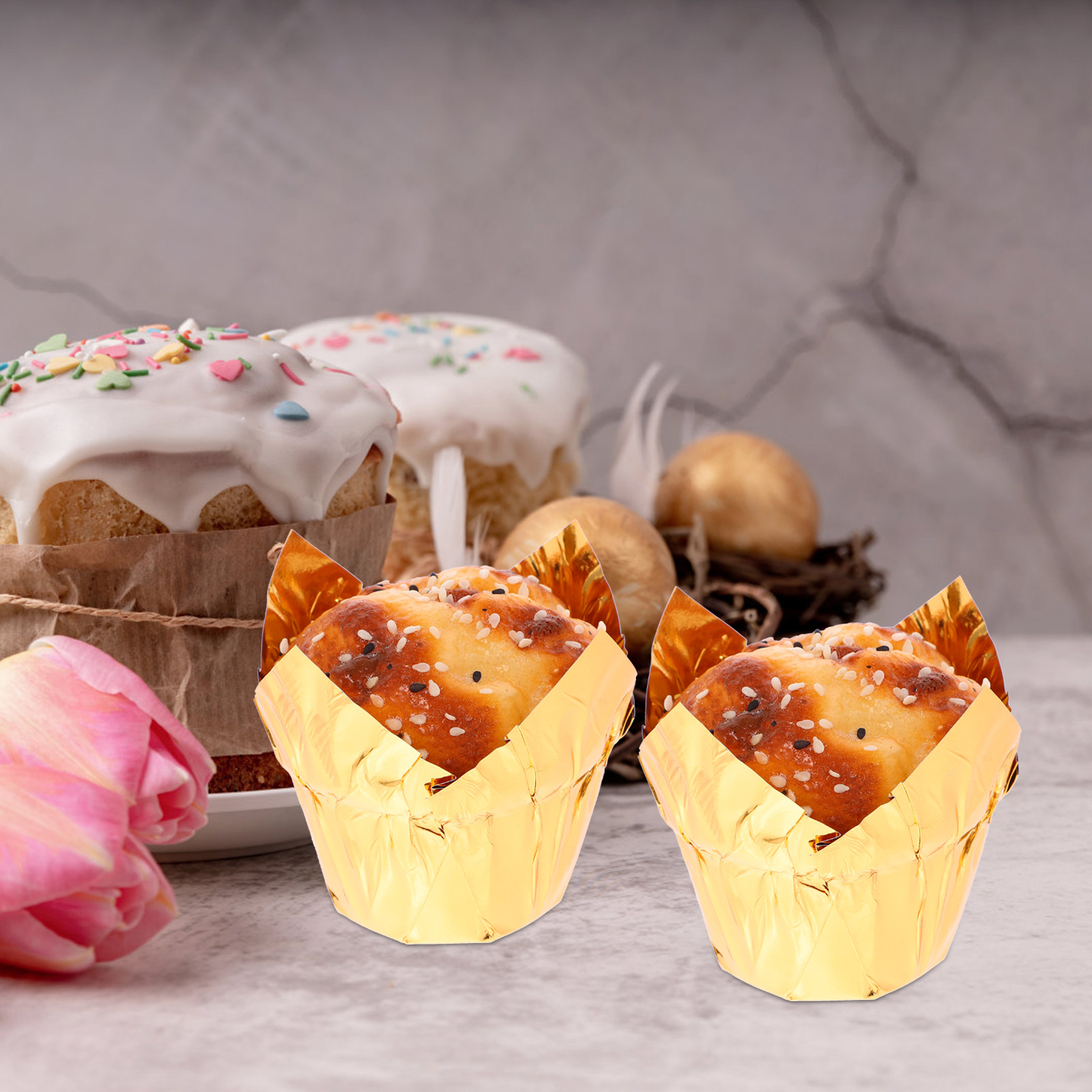 50Pcs 머핀 컵 가정용 파티 베이킹 액세서리 용 내 - Plastic Cup 50Pcs 리뷰 및 가격