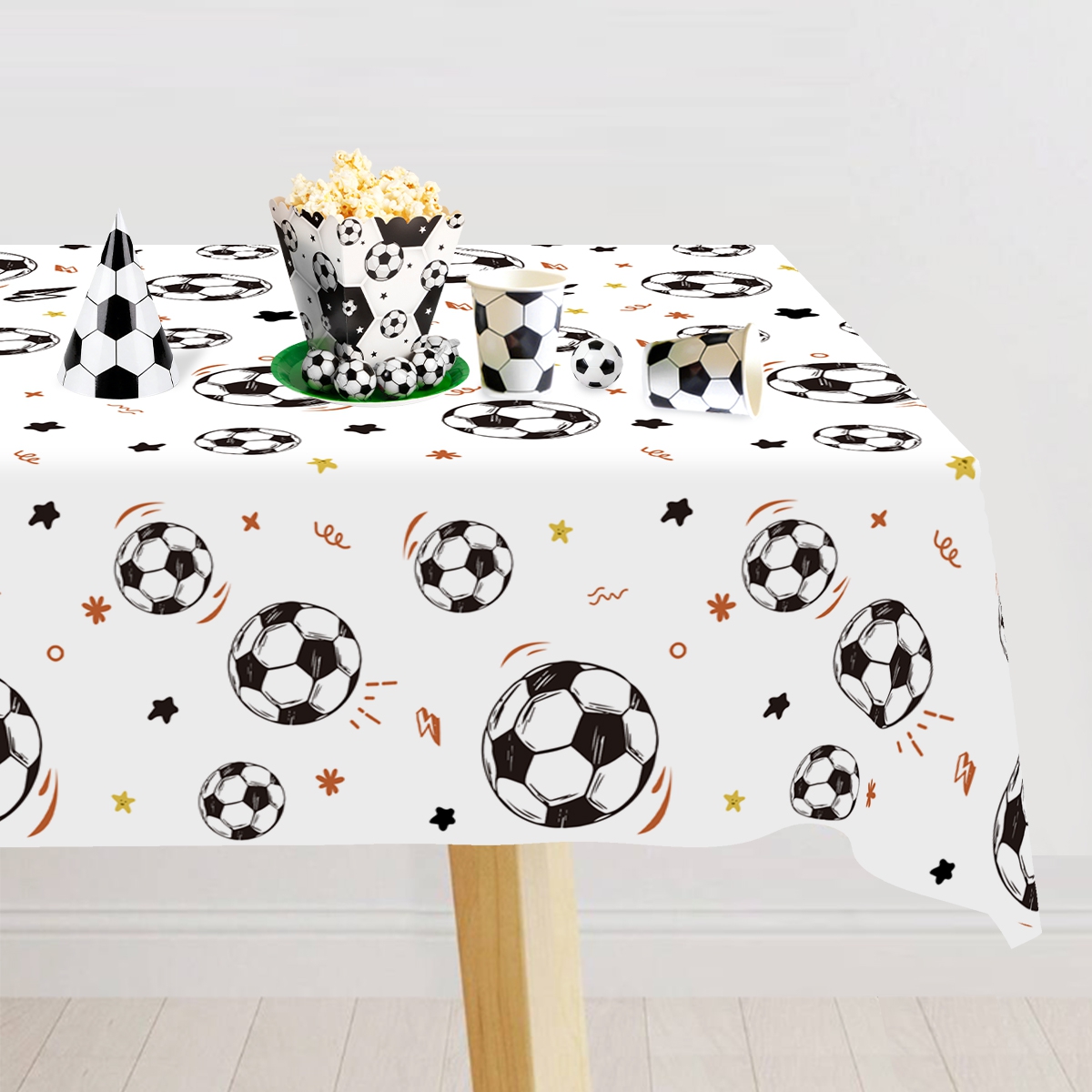 183x137cm 축구 테마 일회용 식탁보 흰색 배경  - Table Cloth Disposable 리뷰 및 가격