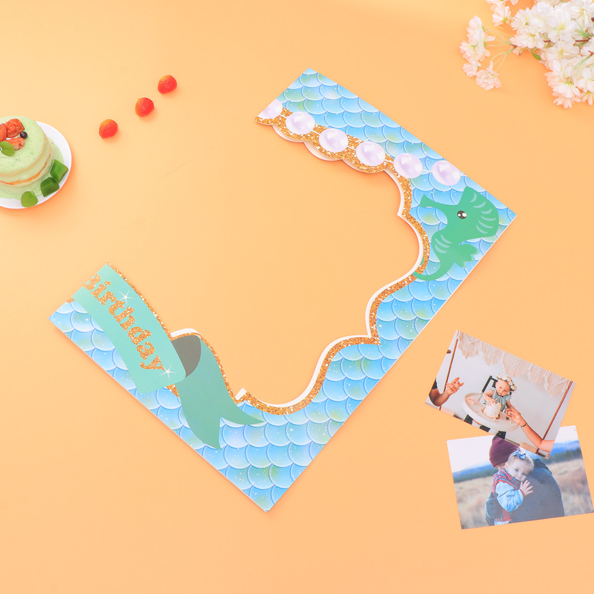 사진 소품 종이 프레임 생일 장식 인어 소녀 파티 선물 - Photo Booth Frame 리뷰 및 가격